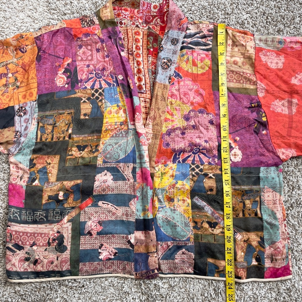 Johnny Was Colorful Patchwork Open Front Jacket. - image 5